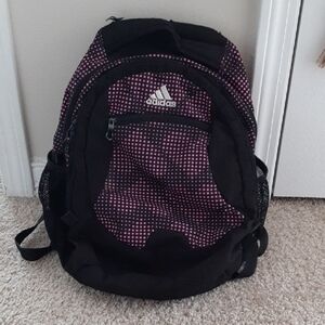Adidas Black and Purple Backpack